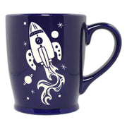 spaceship coffee mug navy blue
