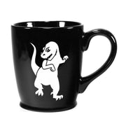 Black T-rex dinosaur mug