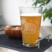 Capybara Cat Pint Glass - etched glassware