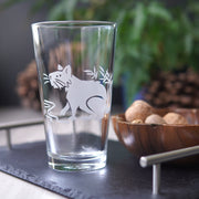 Capybara Cat Pint Glass - etched glassware
