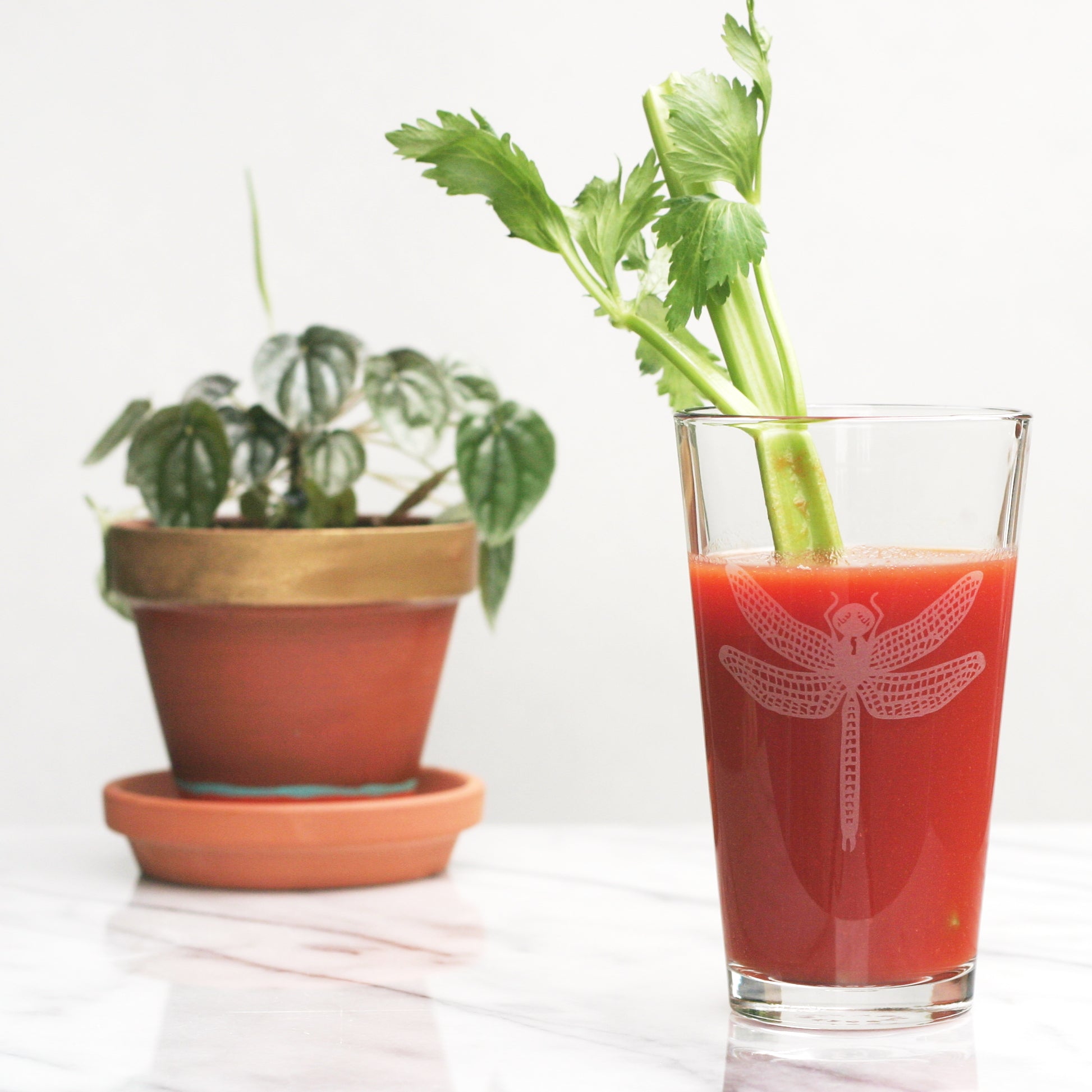 Dragonfly pint glass by Bread and Badger