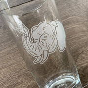Elephant pint glass detail by Bread and Badger