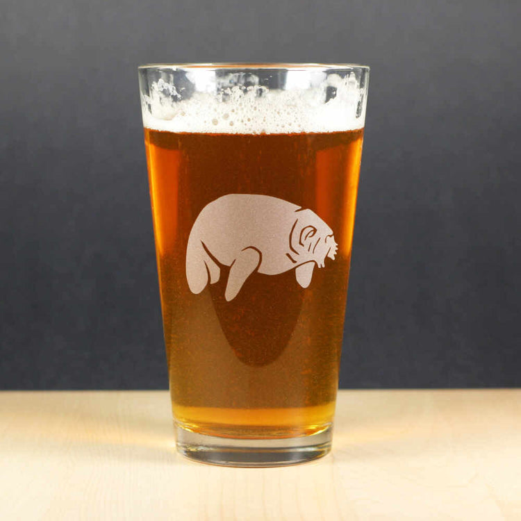 Manatee pint glass by Bread and Badger