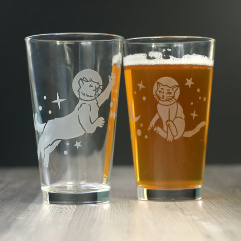 Space Cats Pint Glasses set of 2