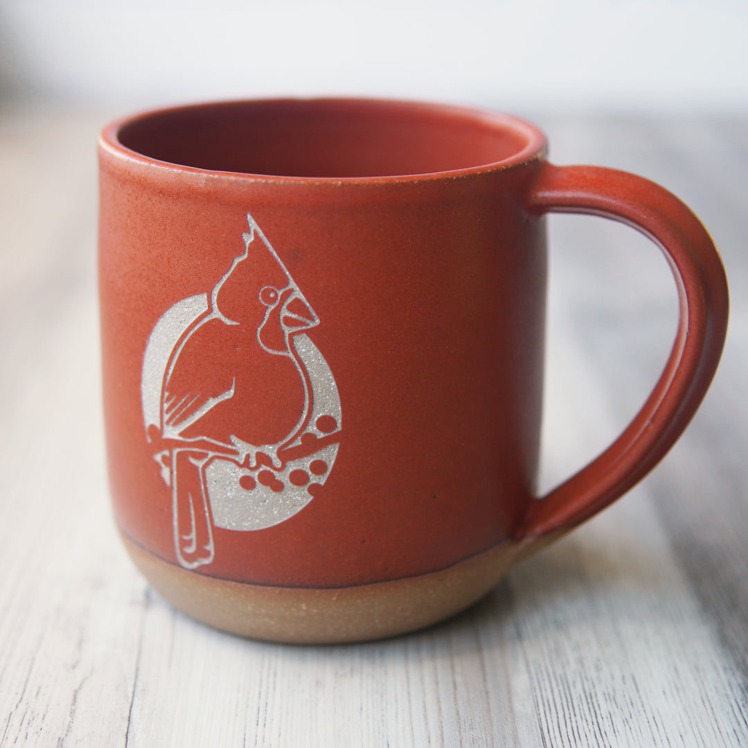 Custom Farmhouse Mug, Engraved-to-Order Handmade Pottery - Dishwasher-Safe, Microwave-Safe