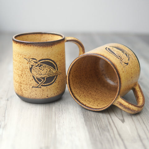 Western Meadowlark Mug, Farmhouse Style Handmade Pottery