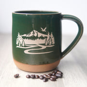 Mount Hood Mug, Farmhouse Style Handmade Pottery