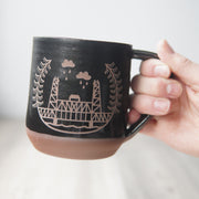 Portland Bridges Mug, Farmhouse Style Handmade Pottery