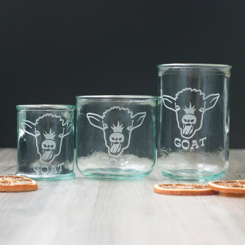 Goat Yoga Rustic Recycled Glass Tumbler
