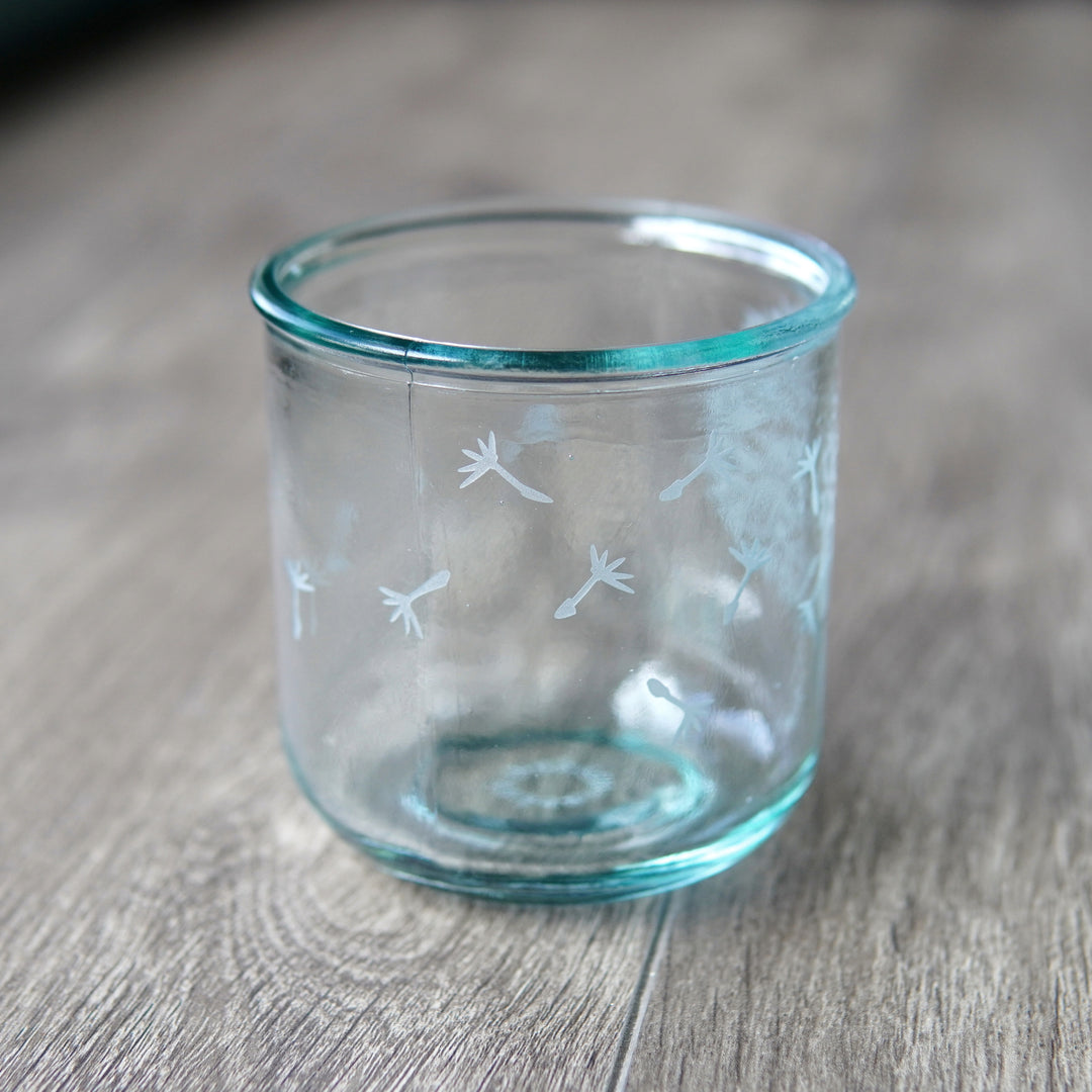 Dandelion Rustic Recycled Glass Tumbler