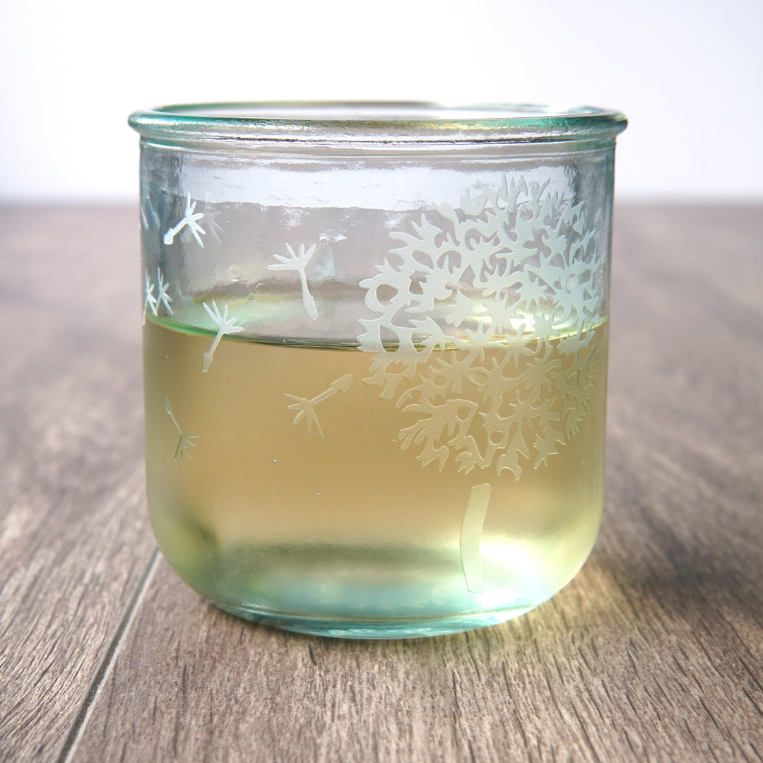 Dandelion Rustic Recycled Glass Tumbler