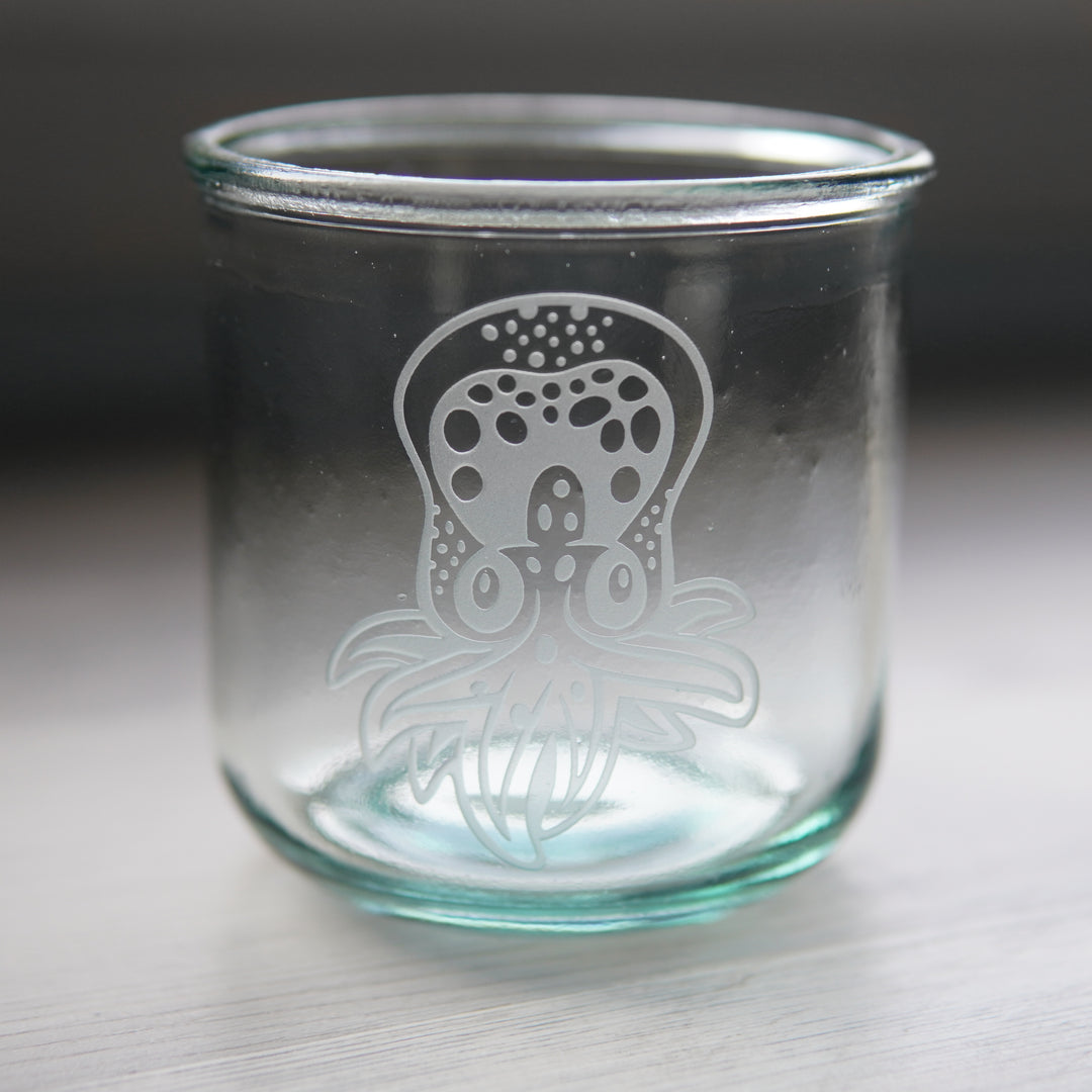 Octopus Baby Rustic Recycled Glass Tumbler