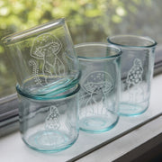 Cat Mushrooms recycled glass tumblers - Single-Sided