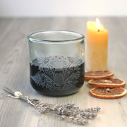 Mushrooms + Ferns short recycled glass tumbler for wine