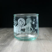 Space Cat Short Tumbler made from recycled glass - Moon