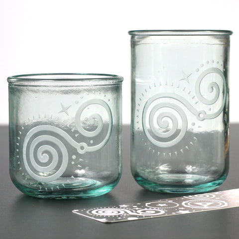 meditation aid tactile tumblers made from recycled glass