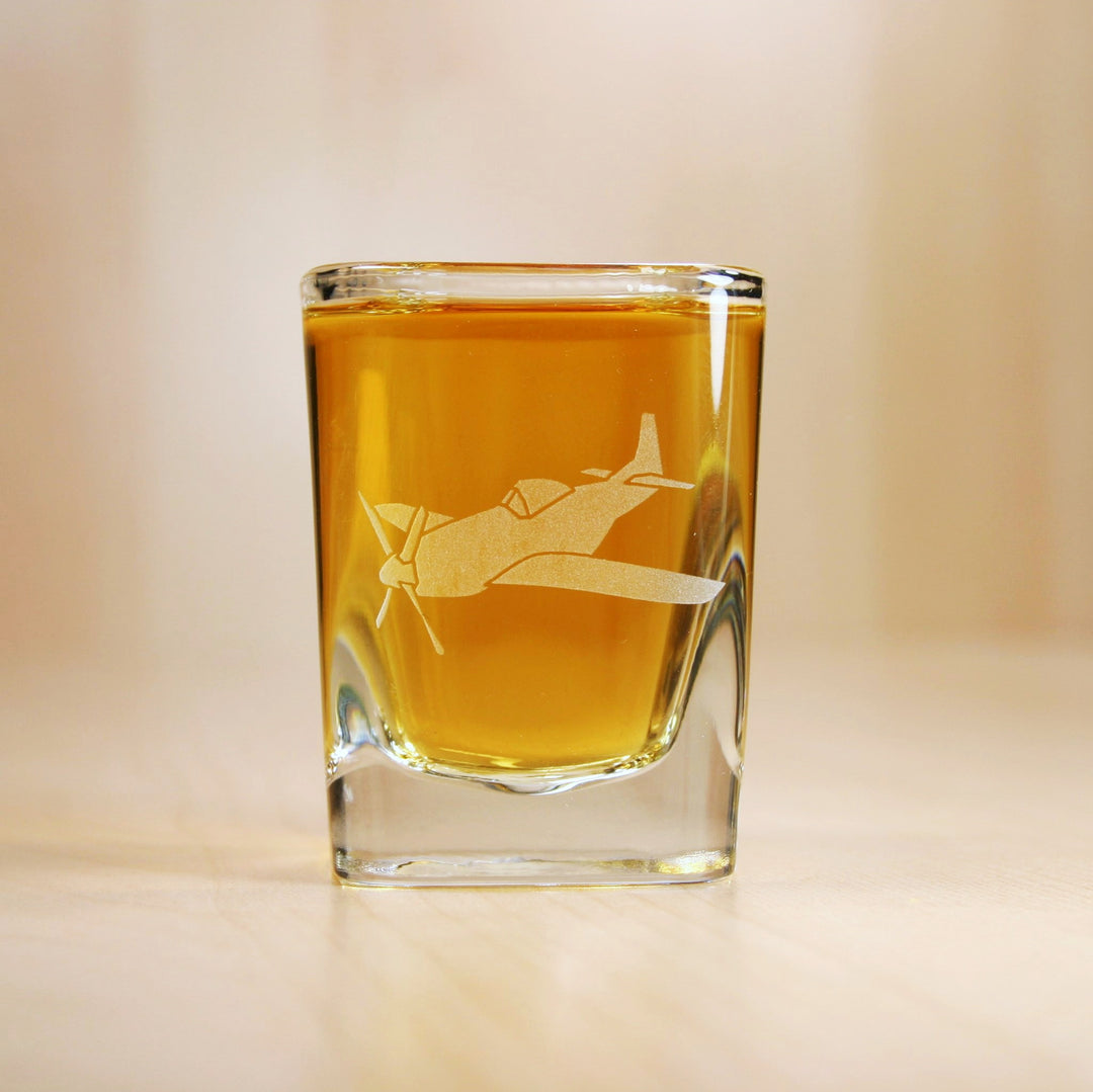 military airplane shot glass