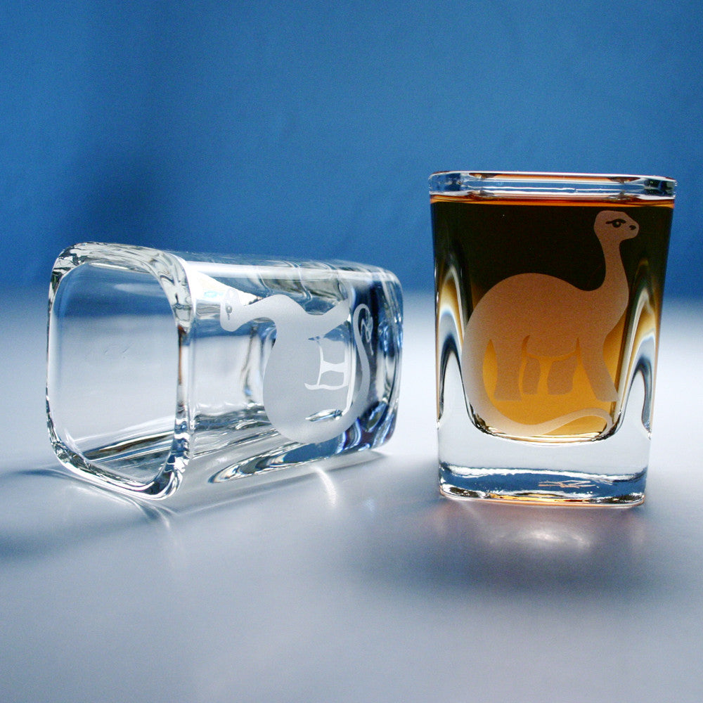 brachiosaurus dinosaur shot glasses