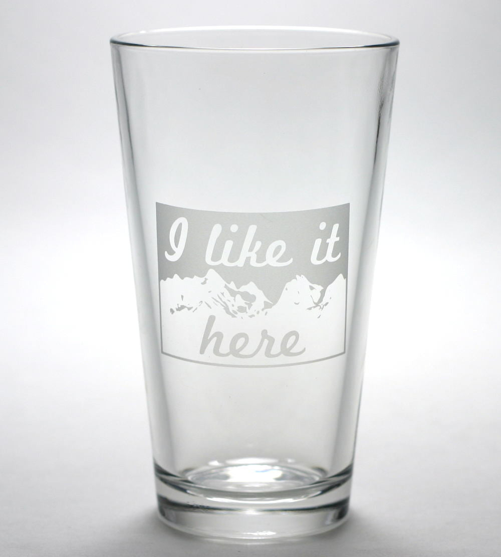 State Pint Glass - I Like it Here (Retired)