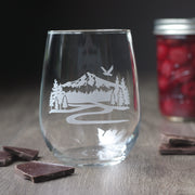 Mount Hood stemless wine glass