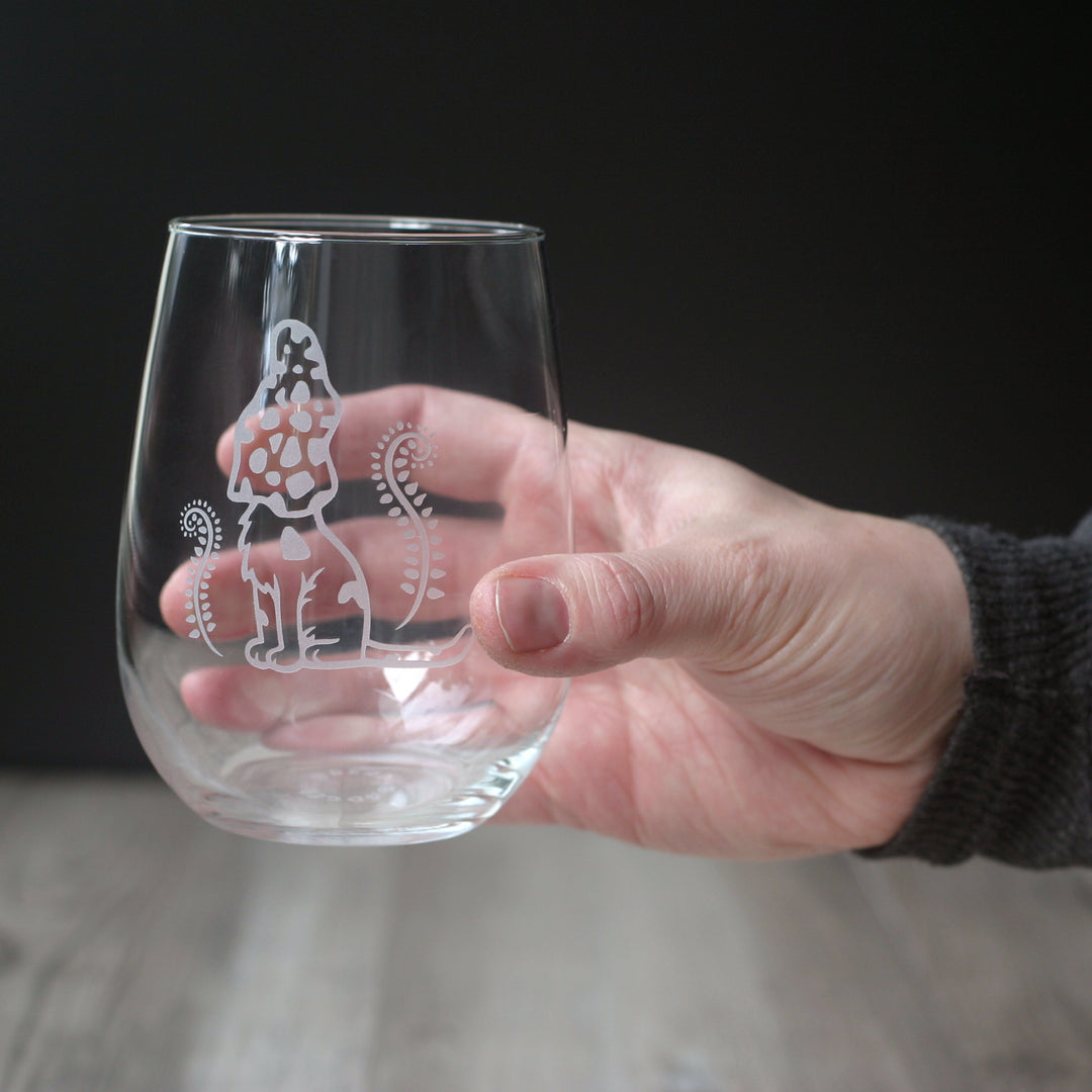 Cat Mushrooms Wine Glass