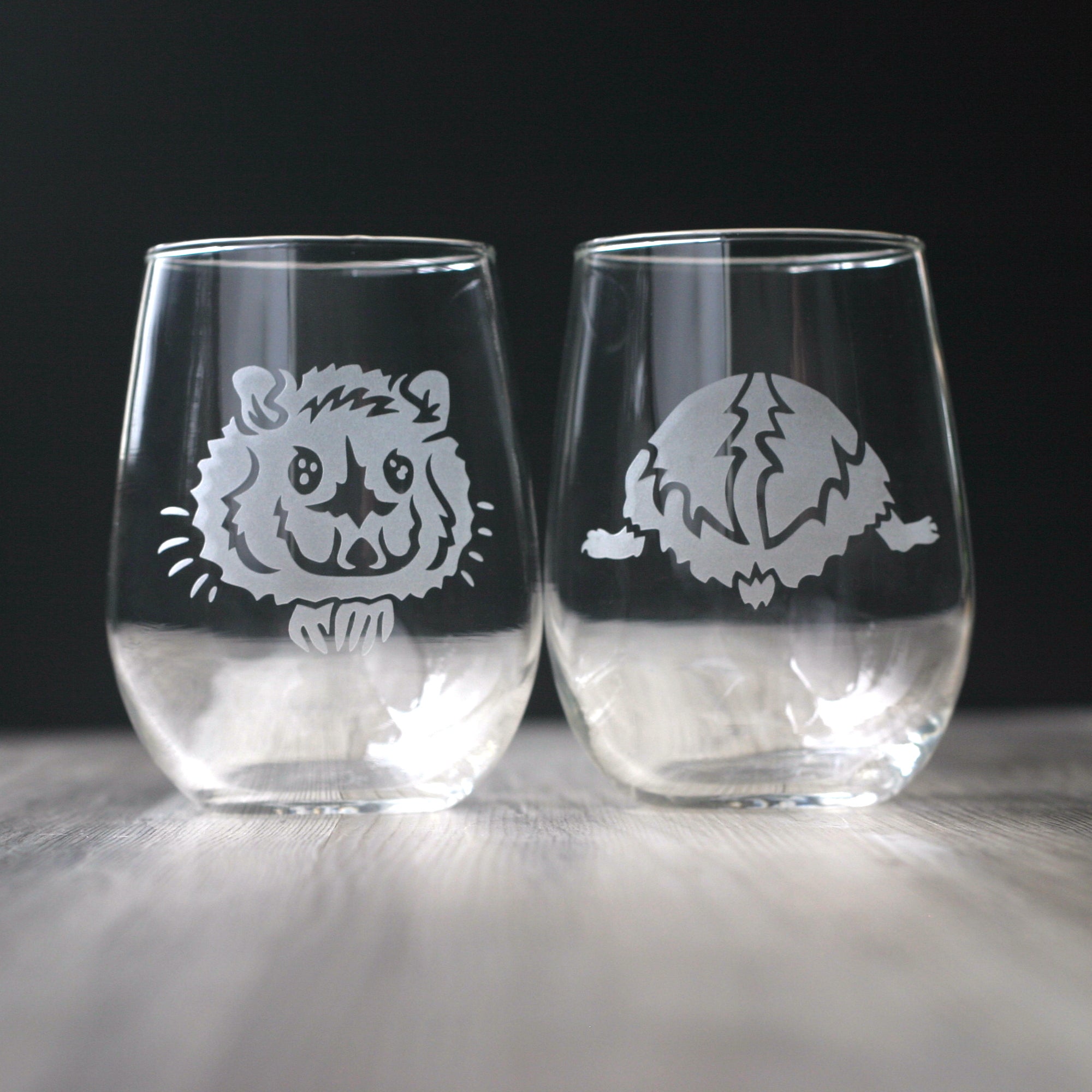 hamster face and butt wine glasses