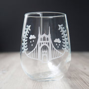 St. Johns Bridge  wine glass