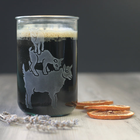 Goat Yoga Rustic Recycled Glass Tumbler