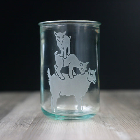 Tall recycled glass tumbler - Goat Tower