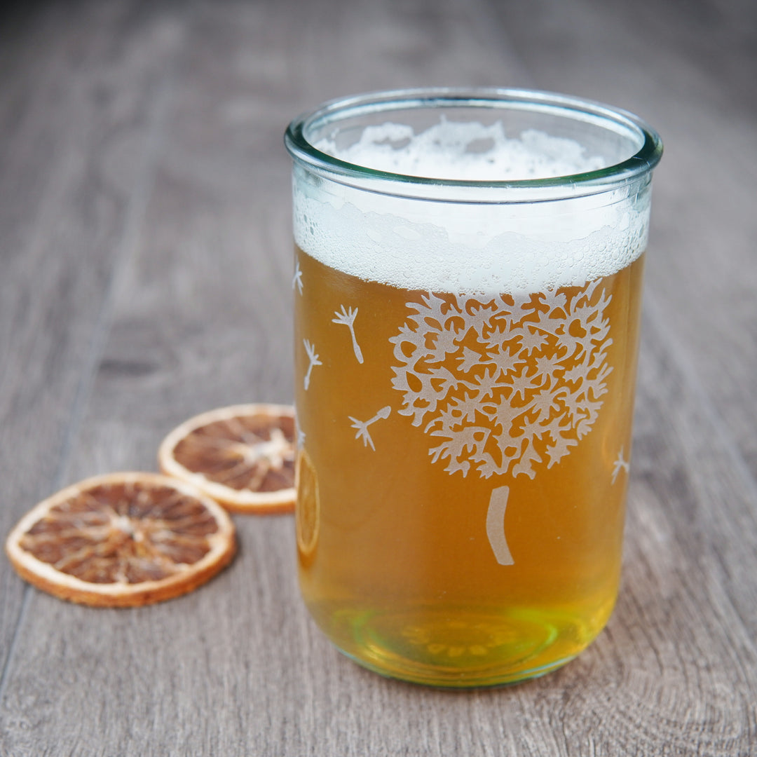 Dandelion Rustic Recycled Glass Tumbler