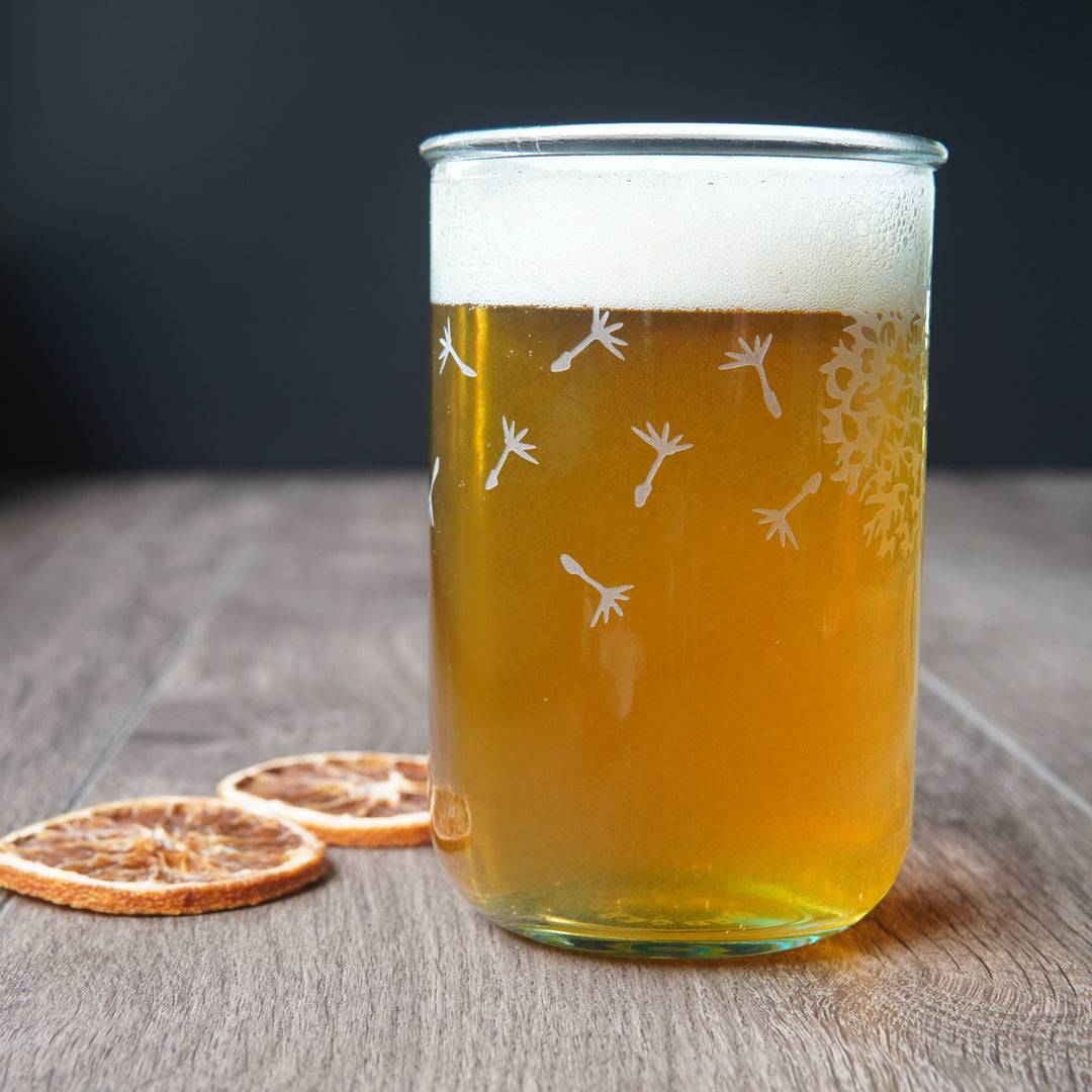 Dandelion Rustic Recycled Glass Tumbler