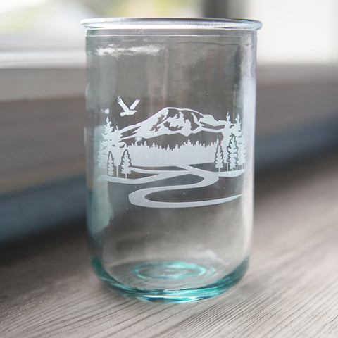 Mountain Rustic Recycled Glass Tumbler